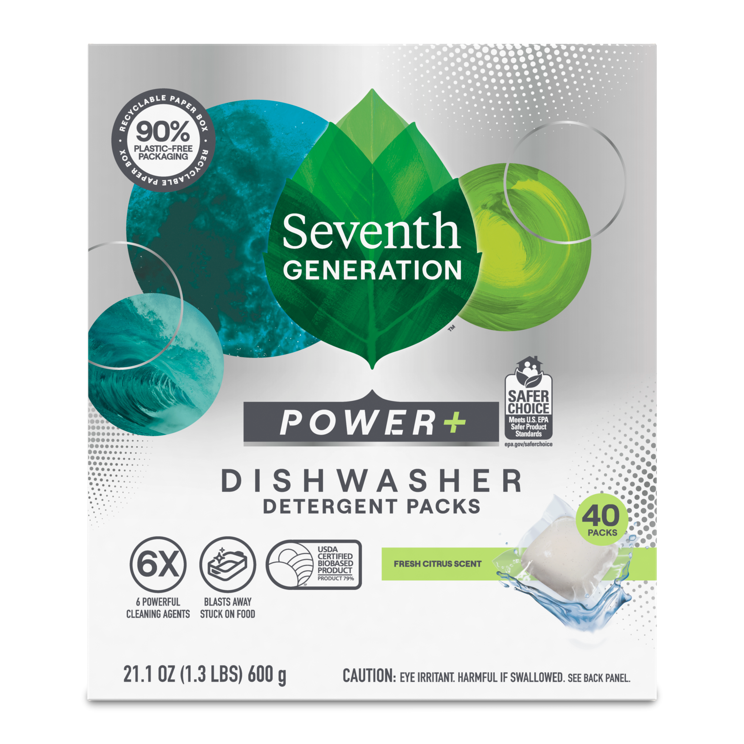 Power+™ Dishwasher Detergent Packs - Fresh Citrus
